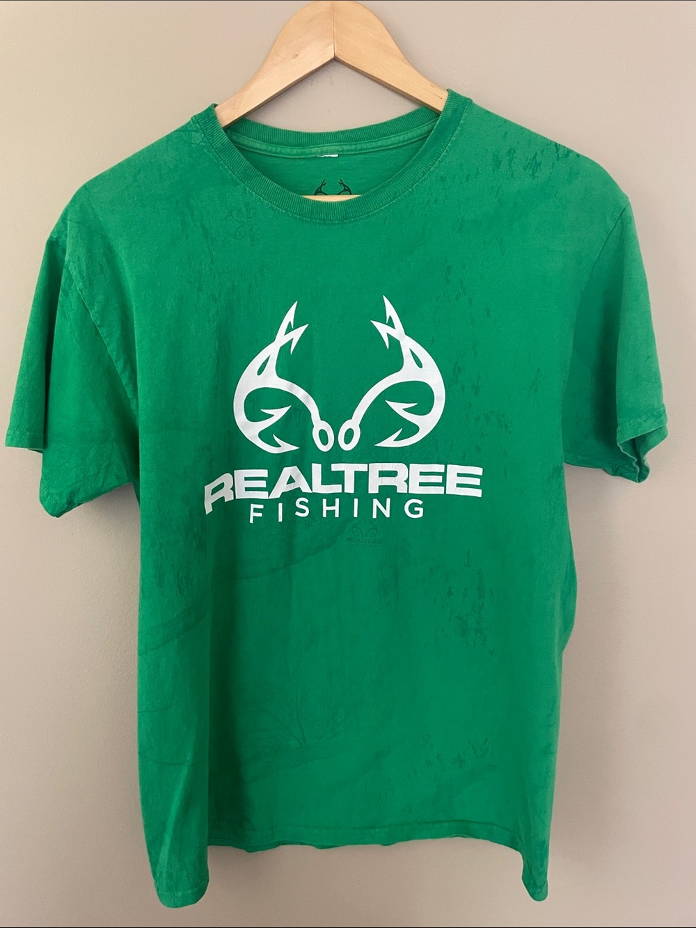 Realtree Green Tee with White Fishing Logo